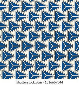 Contemporary geometric pattern. Repeated triangles motif. Seamless surface design. Modern geo abstract background. Minimalist wallpaper. Simple ornamental digital paper, textile print. Vector art