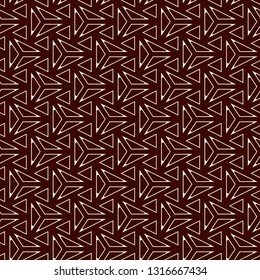 Contemporary geometric pattern. Repeated triangles motif. Seamless surface design. Modern geo abstract background. Minimalist wallpaper. Simple ornamental digital paper, textile print. Vector art