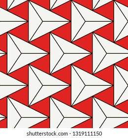 Contemporary geometric pattern. Repeated triangles motif. Seamless surface design. Modern geo abstract background. Minimalist wallpaper. Simple ornamental digital paper, textile print. Vector art