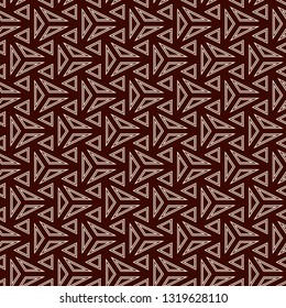 Contemporary geometric pattern. Repeated triangles, lines. Minimalist ornament. Modern geo abstract background. Seamless surface design. Digital paper, textile print. Vector wallpaper