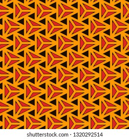 Contemporary geometric pattern. Repeated triangles motif. Seamless surface design. Modern geo abstract background. Minimalist wallpaper. Simple ornamental digital paper, textile print. Vector art