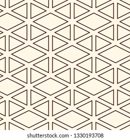 Contemporary geometric pattern. Repeated triangles ornament. Modern geo abstract background. Seamless surface design. Mosaic wallpaper. Digital paper, textile print. Vector illustration