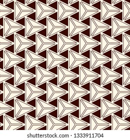 Contemporary geometric pattern. Repeated triangles motif. Seamless surface design. Modern geo abstract background. Minimalist wallpaper. Simple ornamental digital paper, textile print. Vector art