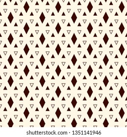 Contemporary geometric pattern. Repeated triangles ornament. Modern geo abstract background. Seamless surface design. Mosaic wallpaper. Digital paper, textile print. Vector illustration