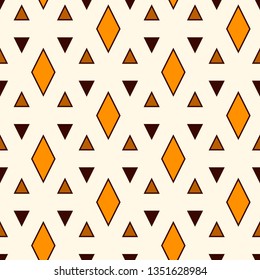 Contemporary geometric pattern. Repeated triangles ornament. Modern geo abstract background. Seamless surface design. Mosaic wallpaper. Digital paper, textile print. Vector illustration