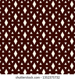 Contemporary geometric pattern. Repeated triangles ornament. Modern geo abstract background. Seamless surface design. Mosaic wallpaper. Digital paper, textile print. Vector illustration