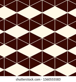 Contemporary geometric pattern. Repeated triangles ornament. Modern geo abstract background. Seamless surface design. Mosaic wallpaper. Digital paper, textile print. Vector illustration