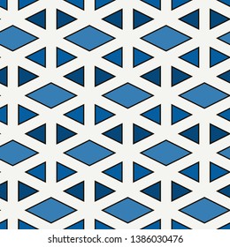 Contemporary geometric pattern. Repeated triangles ornament. Modern geo abstract background. Seamless surface design. Mosaic wallpaper. Digital paper, textile print. Vector illustration
