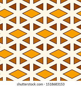 Contemporary geometric pattern. Repeated triangles ornament. Modern geo abstract background. Seamless surface design. Mosaic wallpaper. Digital paper, textile print. Vector illustration