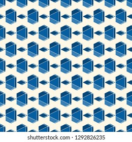 Contemporary geometric pattern. Ruined gems background. Repeated cracked stones. Modern geo abstract ornament. Seamless surface design. Mosaic wallpaper. Digital paper, textile print. Vector art