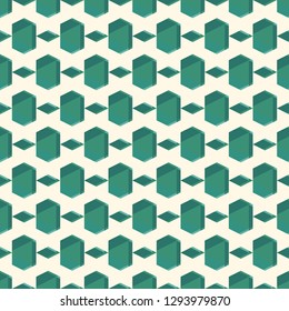 Contemporary geometric pattern. Ruined gems background. Repeated cracked stones. Modern geo abstract ornament. Seamless surface design. Mosaic wallpaper. Digital paper, textile print. Vector art