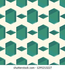 Contemporary geometric pattern. Ruined gems background. Repeated cracked stones. Modern geo abstract ornament. Seamless surface design. Mosaic wallpaper. Digital paper, textile print. Vector art