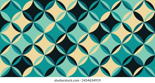 Patrón medieval geométrico contemporáneo sin fisuras con Formas retro simples circulares. Fondo de Vector Abstractas