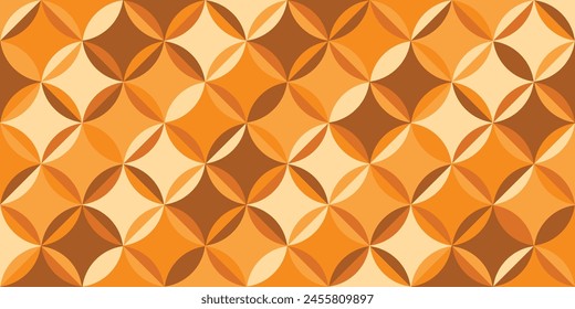 Contemporary geometric seamless medieval pattern with circle simple retro shapes.Abstract vector background