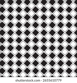 Línea de rejilla cuadrada geométrica contemporánea Fondo de patrón sin fisuras en blanco y negro. Patrón sin fisuras en fondo blanco.