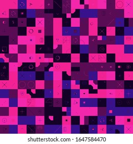 Contemporary graphic design of book vector cover mockup created in modernism and minimalistic brutalism style, purple palette useful for poster art, magazine front page, web banner artwork.