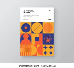 Zeitgenössisches grafisches Design der Vektorillustration Cover Mock-up in modernistischen und minimalistischen brutalismus Stil, nützlich für Poster-Kunst, Magazin Titelseite, Poster, Web-Banner-Kunst.