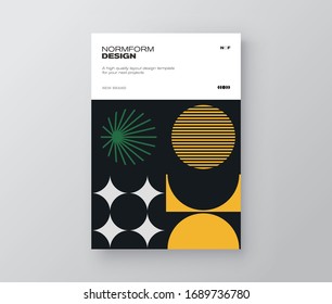 Diseño gráfico contemporáneo de burla de portada vectorial de libro creado en estilo modernista y brutalismo minimalista, útil para arte de afiches, portada de revista, afiche, pancarta web.