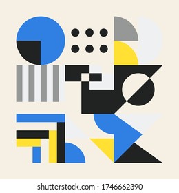 Contemporary graphic design of book vector cover artwork created in modernism and minimalistic brutalism style, useful for poster art, magazine front page, decorative print, web banner.