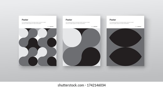 Contemporary graphic design of event vector cover mockup created in modernism and minimalistic brutalism style, useful for poster art, magazine front page, decorative print, web banner artwork.