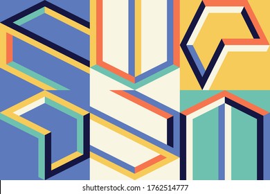 Contemporary graphic design of event vector cover mockup created in modernism and minimalistic brutalism style, useful for poster art, magazine front page, decorative print, web banner artwork.