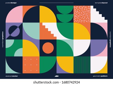 Contemporary graphic design of vector cover mockup created in modernism and minimalistic brutalism style, useful for poster art, magazine front page, decorative print, web banner artwork.