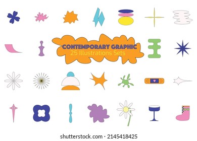 Contemporary Graphic Elements Illustration Sets