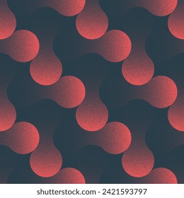 Contemporary Graphic Seamless Pattern Trend Vector Red Abstract Background. Halftone Art Illustration for Textile Print. Endless Graphic Repetitive Metaball Abstraction Wallpaper Dot Work Texture