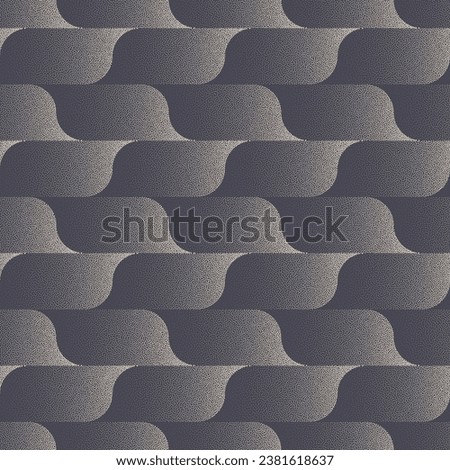 Contemporary Graphic Seamless Pattern Trend Vector Dot Work Abstract Background. Unique Unusual Endless Abstraction. Textile Print For Cloth Or Linen. Repetitive Wallpaper. Half Tone Art Illustration