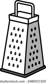 contemporary grater kitchen tool, clean grater vector icon