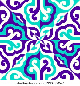 contemporary green and violet leaves pattern