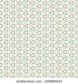 Contemporary grid pattern. Triangles motif. Repeated geometrical figures, lines ornament. Modern abstract background. Seamless surface design. Simple structure wallpaper. Digital paper, textile print.