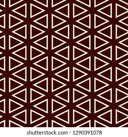 Contemporary grid pattern. Triangles motif. Repeated geometrical figures, lines ornament. Modern abstract background. Seamless surface design. Simple structure wallpaper. Digital paper, textile print.