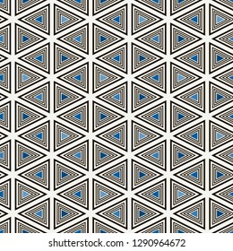 Contemporary grid pattern. Triangles motif. Repeated geometrical figures, lines ornament. Modern abstract background. Seamless surface design. Simple structure wallpaper. Digital paper, textile print.