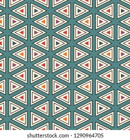 Contemporary grid pattern. Triangles motif. Repeated geometrical figures, lines ornament. Modern abstract background. Seamless surface design. Simple structure wallpaper. Digital paper, textile print.
