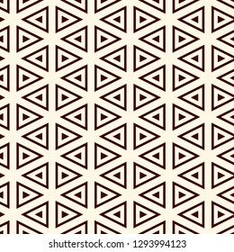 Contemporary grid pattern. Triangles motif. Repeated geometrical figures, lines ornament. Modern abstract background. Seamless surface design. Simple structure wallpaper. Digital paper, textile print.