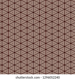 Contemporary grid pattern. Triangles motif. Repeated geometrical figures, lines ornament. Modern abstract background. Seamless surface design. Simple structure wallpaper. Digital paper, textile print.