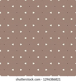 Contemporary grid pattern. Triangles motif. Repeated geometrical figures, lines ornament. Modern abstract background. Seamless surface design. Simple structure wallpaper. Digital paper, textile print.