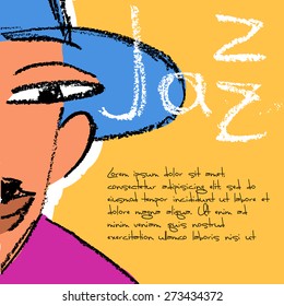 Contemporary Hand Drawn Jazz Poster Template. Can Be Used For Music Poster, Banner, CD Cover