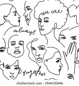 contemporary hand drawn portrait pattern design for clothing print, poster, wall art, t-shirt, wallpaper, paper