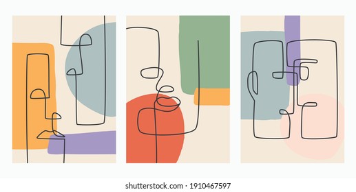 Contemporary Hand drawn Vector illustrations. Continuous line, minimalistic elegant concept. Eps10 vector.
