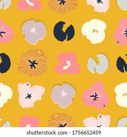 Contemporary hand-drawn floral seamless pattern in vector