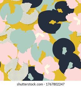 Contemporary hand-drawn floral seamless pattern in vector