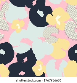 Contemporary hand-drawn floral seamless pattern in vector