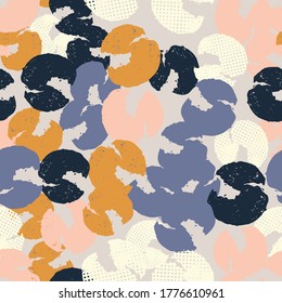 Contemporary hand-drawn floral seamless pattern in vector