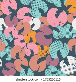 Contemporary hand-drawn floral seamless pattern in vector