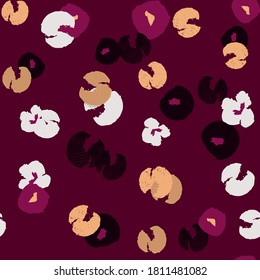 Contemporary hand-drawn floral seamless pattern in vector