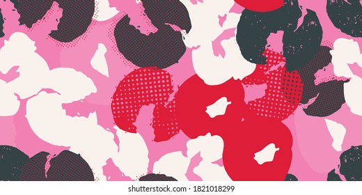 Contemporary hand-drawn floral seamless pattern in vector