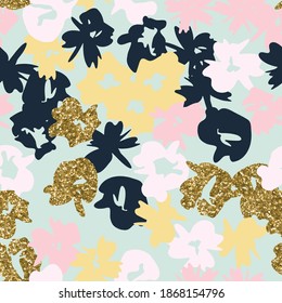 Contemporary hand-drawn floral seamless pattern in vector