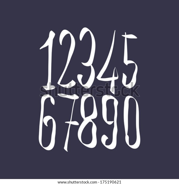 Contemporary Handwritten Vector Digits Vector Numerals Stock Vector ...